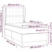 vidaXL Boxspring met matras stof blauw 100x200 cm