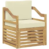 vidaXL Buiten bank set Polyester Wit en crèmekleurig