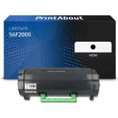 PrintAbout Toner 56F2000 Zwart geschikt voor Lexmark