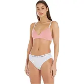 Tommy Hilfiger Damesonderbroeken van biologisch katoen met volledig logo (Wit)