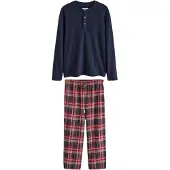 Next Pyjama lang 'Family Matching Christmas' navy / donkergroen / robijnrood / wit