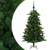 vidaXL Kunstkerstboom met Ballen 120 cm 150 LED's Warmwit