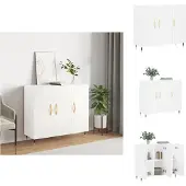 vidaXL Dressoir, wit, 90x34x80 cm, houtvezel