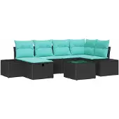 vidaXL Set van 3 tuinmeubels, polyrotan