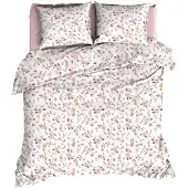Romanette dekbedovertrek Silke roze - 100% katoen - gebloemd - 240 x 220 cm
