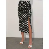 Bigdart Hoge Taille Polka Dot Midi Rok