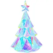vidaXL Prismatische iriserende LED-kerstboom Meerkleurig Ø 35 x 52 cm