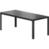 Outsunny tuintafel van aluminium en polyhout, zwart, 190 x 84,5 x 72 cm