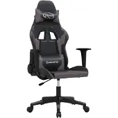 vidaXL Gamingstoel met massagefunctie, zwart en grijs, kunstleer