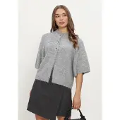 Neo Noir cardigan in relaxed fit met wol model 'Benutta'