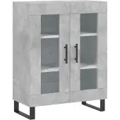 vidaXL Dressoir 69,5x34x90 cm bewerkt hout betongrijs