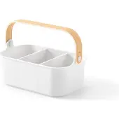 Umbra Bellwood stapelbare opbergbak, multifunctionele caddy-organizer, 28 x 18 cm, wit/natuur