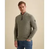 Vanguard Trui 'Pullover with half-zip and allover texture' lichtgroen