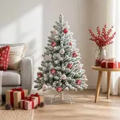 vidaXL Kerstballenset 32 st Rood en Wit Ø 6 cm Kunststof