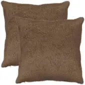 vidaXL Kussensloop 2 st HEERLEN Lichtbruin 80 x 80 cm Nep Konijnenbont