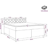 vidaXL Boxspringbed met matras en hoofdeinde, roze, 140 x 200 cm, fluweel