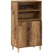 vidaXL Hoge kast Oud hout 60 x 36 x 110 cm Bewerkt hout