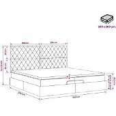 vidaXL Ottomaanse Bed met Matras en LED Donkerblauw 200 x 200 cm
