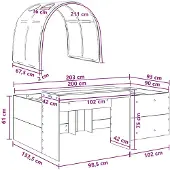 vidaXL Bed met Tunnel 3 st Sonoma eiken en blauw Bewerkt hout