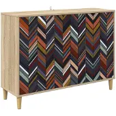 vidaXL Dressoir OMMEN, Sonoma, 102 x 33 x 75 cm, houtvezelplaat