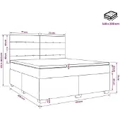 vidaXL Boxspringbed met matras Donkergrijs 140 x 200 cm Fluweel