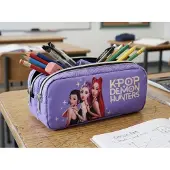 Safta K-POP Demon Hunters- Pennetas 2 compartimenten - Paars, 23x9x10cm