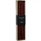 Countryfield - gedraaide kaars - 2 stuks - grijs - 20 cm