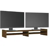 vidaXL Monitorstandaard 100x27x15 cm massief grenenhout honingbruin
