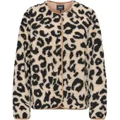 ONLY Fleece jas 'ONLLona' lichtbeige / zwart