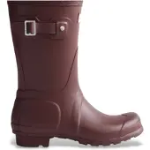 Hunter Dames Original Short regenlaarzen bordeauxrood (42), Plat, Geen, Casual, Granaatappel, PVC WFS1000RMA