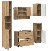 vidaXL Badkamermeubel Set 5 st Artisan Eiken 35 x 30 x 192 cm
