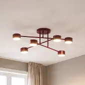 Emibig Plafondlamp HALO, dimbaar, rood, Woon-/ Eetkamer, metaal, Modern, plafondlamp