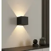 Artdelight Wandlamp LED Cube Zwart IP54 Dim To Warm