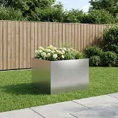vidaXL Plantenbak zilver 80 x 80 x 60 cm Roestvrij staal