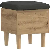 vidaXL Opbergbank met kussen Artisanaal eiken 42 x 42 x 46 cm