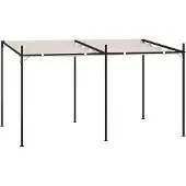 vidaXL Prieel met uittrekbaar dak 400x300x233 cm crèmekleurig