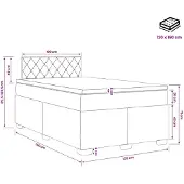 vidaXL Boxspringbed met matras Donkergrijs 120 x 190 cm Fluweel