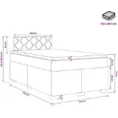 vidaXL Boxspringbed met matras en LED-verlichting, donkergrijs, 120 x 190 cm, fluweel