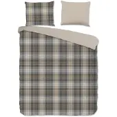 Muller Textil dekbedovertrek bruin - 100% katoen flanel - 240 x 220 cm