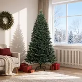 vidaXL Kunstmatige Hinged Kerstboom 180 cm PVC en Metalen Groen