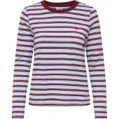 JDY Shirt 'PISA' blauw / bruin / bloedrood
