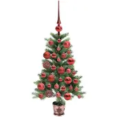 vidaXL - Kerstboom - met - 150 - LED - met - standaard - Groen - 90 - cm - PE