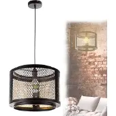 NINO LEUCHTEN Hanglamp VITO roosterkap zwart/binnen goud