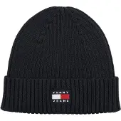 Tommy Hilfiger Gebreide muts met kernlogo voor volwassenen (Donkere marine)