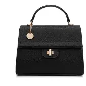 Diana & Co Firenze Dames Handtas Zwart Synthetisch Leer Vegan Black B UNICA 26x18.5x13 cm 728-1PT-BLACK