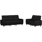 vidaXL Bankstel 2 pcs Zwart Stof
