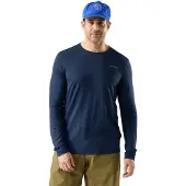 Smartwool - Bearly Plaid Active Long Sleeve Graphic Tee - Merinolongsleeve S, blauw