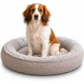Belviona Donut hondenbed Ø65 cm, zacht, knus & wasbaar, grijs