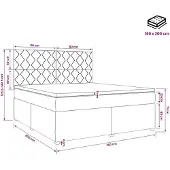 vidaXL Boxspringbed met matras met hoofdeinde Zwart 160 x 200 cm Stof