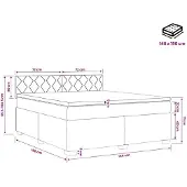 vidaXL Boxspringbed met matras en blauwe LED-verlichting, 140 x 190 cm, fluweel